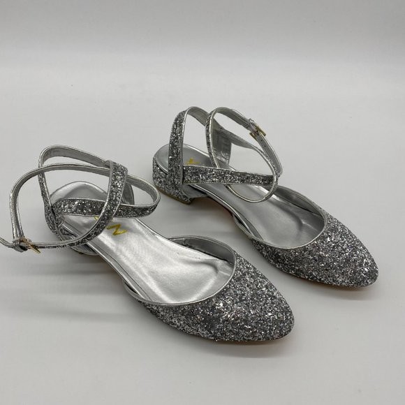 YDN Low Block Heel Sandals Pointy Toe Slingback - Picture 4 of 12